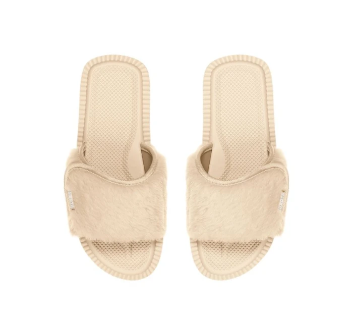 Cubota žabky na suchý zip s kožešinou béžové K24AW-100-001-03-1 Cubota žabky na suchý zip s kožešinou béžové K24AW-100-001-03-1