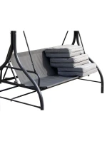 ZAHRADNÍ A BALKONOVÁ HOUPAČKA NINA 3MÍSTNÁ ŠEDÁ