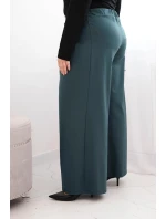 Dámské kalhoty Plus Size se širokými nohavicemi a model 21728705 mořské - K-Fashion