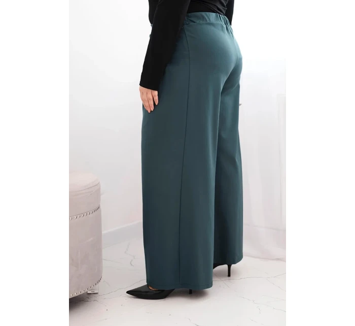 Dámské kalhoty Plus Size se širokými nohavicemi a model 21728705 mořské - K-Fashion