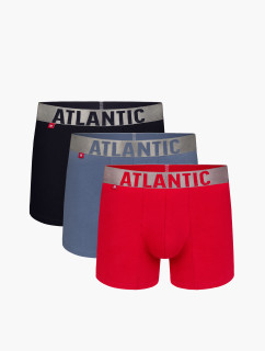 Pánské sportovní boxerky ATLANTIC 3Pack - černé/modré/červené