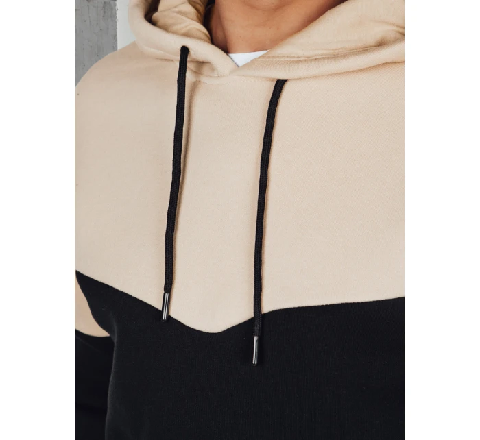 Pánská základní mikina s kapucí béžová FashionStreet BX5880