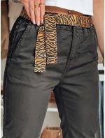 Dámské kalhoty s páskem černé model 21987165 - Dstreet