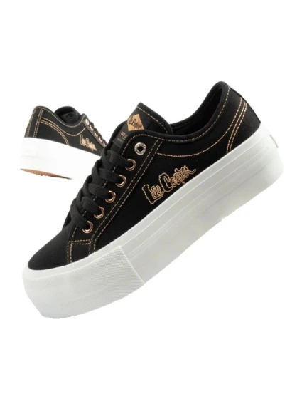 Lee Cooper dámská sportovní obuv na platformě černá se zlatými dámskými teniskami Lee Cooper dámská sportovní obuv na platformě černá se zlatými dámskými teniskami