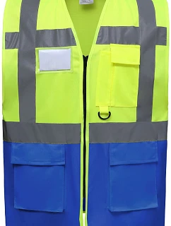 Yoko HVW 801 Hi-Vis multifunkční vesta 79.W801 hi vis yellow/royal blue
