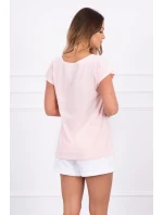 Halenka s potiskem rtů, pudrově růžová Halenka s potiskem rtů, pudrově růžová