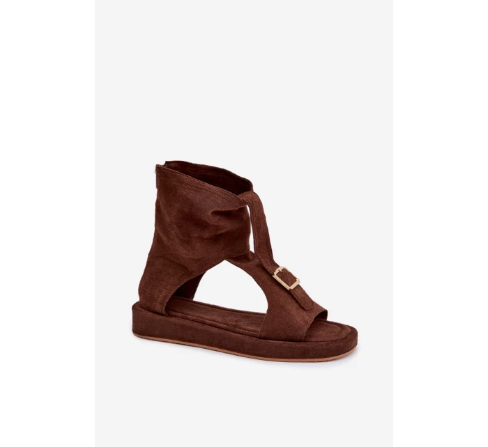 Dámské sandály s páskem čokoládové model 21943381 - Boto