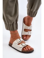 Dámské pantofle s přezkami Bílá Oliena Dámské pantofle s přezkami Bílá Oliena