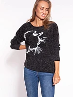 Dámský svetr SWE265 černý - MKM