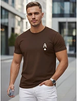 Tshirt męski bawełniany z nadrukiem AS brązowy model 22305572 - FashionStreet Tshirt męski bawełniany z nadrukiem AS brązowy model 22305572 - FashionStreet