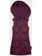 Vypasovaná dámská vesta ve vínové bordó barvě model 18934709 - J.STYLE Vypasovaná dámská vesta ve vínové bordó barvě model 18934709 - J.STYLE