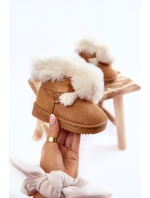 Dětské teplé sněhule Hnědá a bílá model 21600352 - Boto Dětské teplé sněhule Hnědá a bílá model 21600352 - Boto