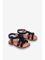 Dětské pletené nazouvací sandály Černe Tracy Dětské pletené nazouvací sandály Černe Tracy