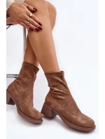 Dámské botky na nízkém podpatku hnědé model 21642131 - EVENTO Dámské botky na nízkém podpatku hnědé model 21642131 - EVENTO