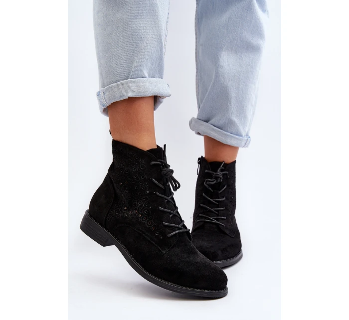 Dámské botky s vzorem černé S.Barski HY66-136
