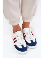 Zazoo N1068 Kožené Nízké Tenisky Dámské Bílá-Námořnická Modrá Zazoo N1068 Kožené Nízké Tenisky Dámské Bílá-Námořnická Modrá