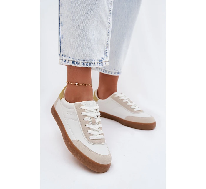 Dámské tenisky z eko kůže Big Star model 22069390 bílé - Big Star Shoes Dámské tenisky z eko kůže Big Star model 22069390 bílé - Big Star Shoes