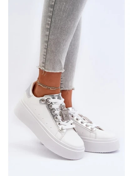 Bílé dámské tenisky s ozdobou Celedria Bílé dámské tenisky s ozdobou Celedria