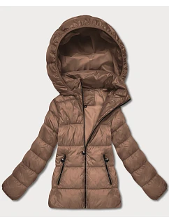 Dámská prošívaná zimní bunda do pasu velbloudí (T3-2656#-305)