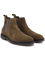 Pánské kožené kotníkové boty v barvě khaki model 22348429 - Big Star Pánské kožené kotníkové boty v barvě khaki model 22348429 - Big Star