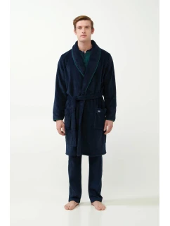 Vamp - Klasický modrý fleecový župan 21607 - Vamp