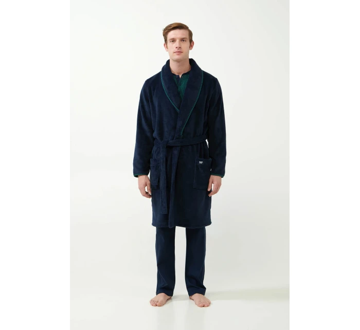 Klasický modrý župan model 20517527 - Vamp Klasický modrý župan model 20517527 - Vamp