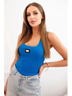 Dámská pruhovaná tílko s ozdobnou nášivkou model 21223966 - K-Fashion