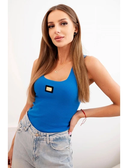 Dámská pruhovaná tílko s ozdobnou nášivkou model 21223966 - K-Fashion