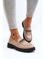Dámské mokasíny na ploché podrážce béžové model 21649166 - VINCEZA