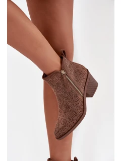 Dámské boty na podpatku S.Barski HY52-538 hnědé