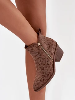 Dámské boty na podpatku S.Barski HY52-538 hnědé