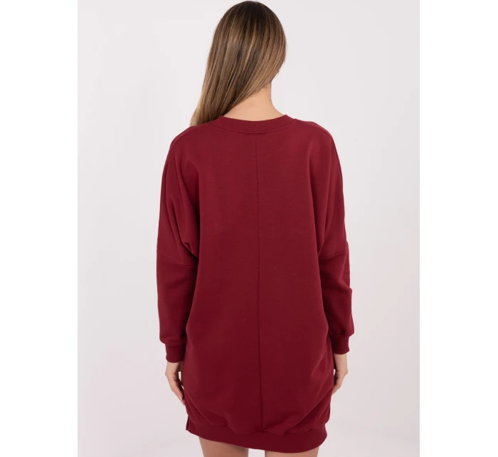 Sukienka RV SK model 21801791 bordowy - FPrice Sukienka RV SK model 21801791 bordowy - FPrice