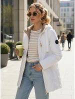 Dámská prošívaná přechodová bunda bílá Dstreet model 21996006 - FashionStreet Dámská prošívaná přechodová bunda bílá Dstreet model 21996006 - FashionStreet