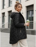 Dámská přechodná prošívaná bunda s prodlouženým střihem černá TY5606
