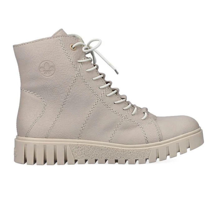 Rieker W RKR279C béžové zateplené boty na platformě