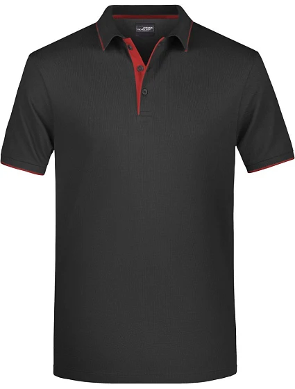 Daiber JN 728 Pánské piqué polo s kontrastní légou 02.0728 black/red Daiber JN 728 Pánské piqué polo s kontrastní légou 02.0728 black/red