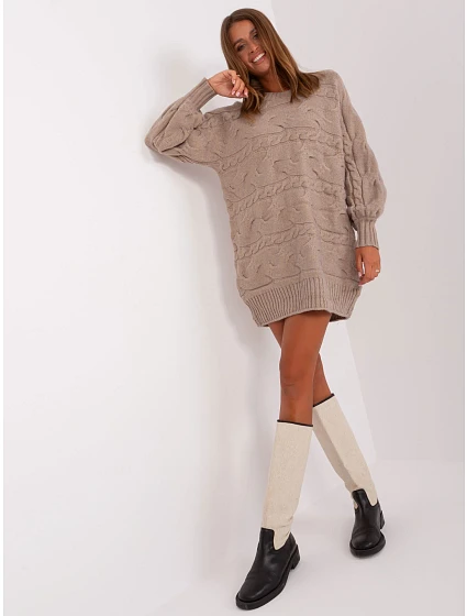Sweter AT SW model 18895584 ciemny bezowy - FPrice