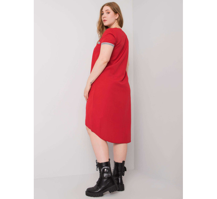 Větší červené bavlněné šaty