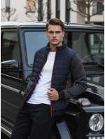 Pánská přechodná prošívaná bunda tmavě modrá FashionStreet TX4397