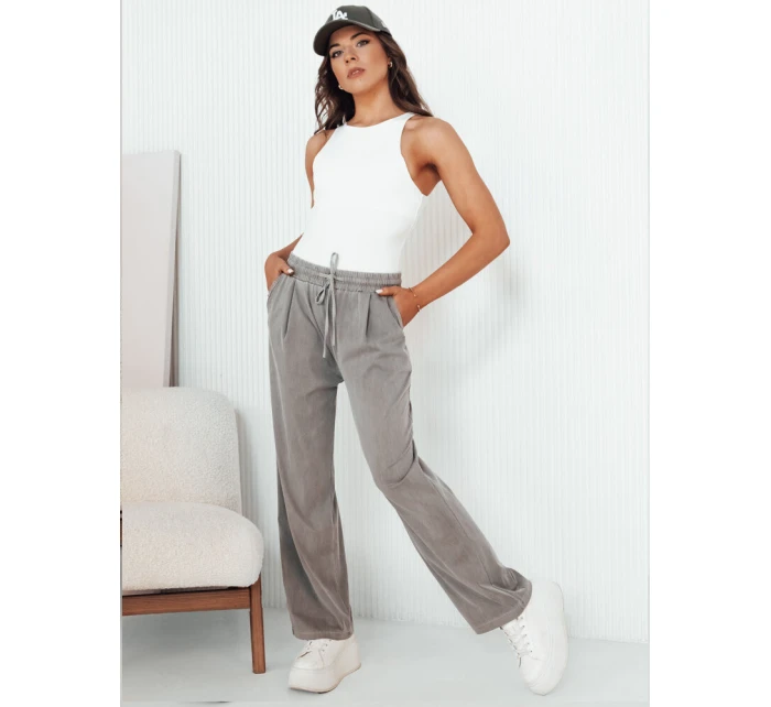 Dámské kalhoty s širokými nohavicemi šedé Dstreet model 21975653 - FashionStreet