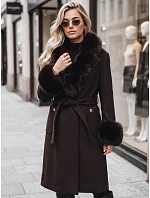 Płaszcz damski z odpinanym brązowy model 22404904 - FashionStreet Płaszcz damski z odpinanym brązowy model 22404904 - FashionStreet
