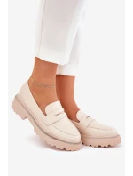 Dámské Mokasíny Eko Kožené S Béžové model 21690528 - Boto