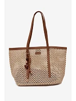 Pletená taška typu Shopper s přívěskem Béžová model 22111688 - Flora&Co