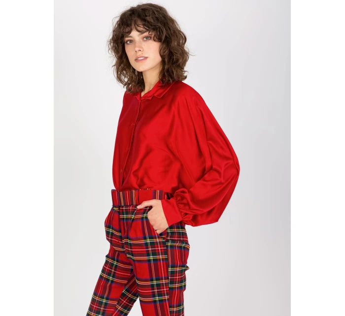 Košile DHJ KS model 21485641 tmavě červená - FPrice Košile DHJ KS model 21485641 tmavě červená - FPrice