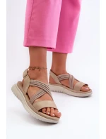 Lehké dámské pohodlné sandály na suchý zip Béžová Ceclea Lehké dámské pohodlné sandály na suchý zip Béžová Ceclea