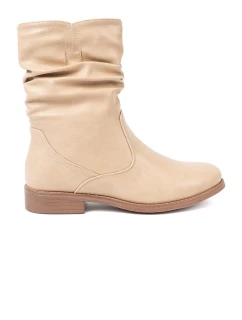 Pohodlné kotníčkové boty dámské hnědé na plochém podpatku