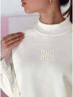 Dámská oversize mikina s nášivkou ecru Dstreet model 21988081 - FashionStreet