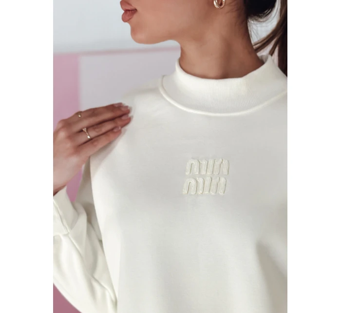 Dámská oversize mikina s nášivkou ecru Dstreet model 21988081 - FashionStreet