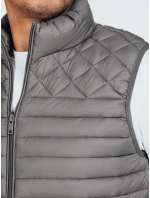 Pánská prošívaná tmavě šedá vesta FashionStreet TX5079