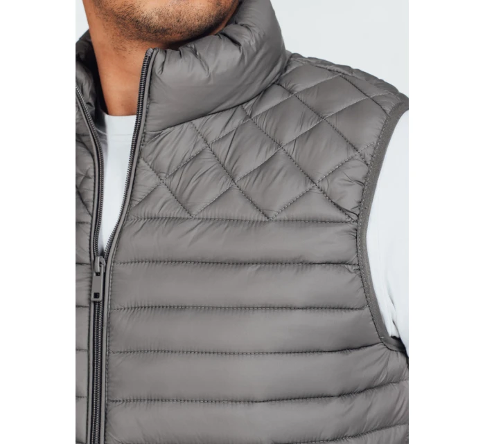 Pánská prošívaná tmavě šedá vesta FashionStreet TX5079